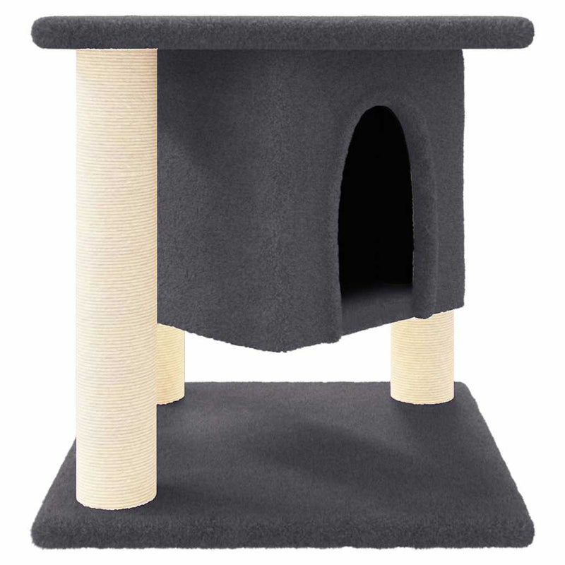 Afbeelding laden in galerijviewer, Vidaxl kattenmeubel met sisal krabpalen 37 cm donkergrijs
