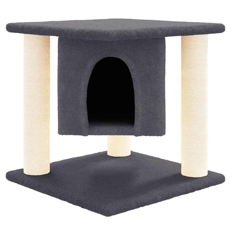 Afbeelding laden in galerijviewer, Vidaxl kattenmeubel met sisal krabpalen 37 cm donkergrijs

