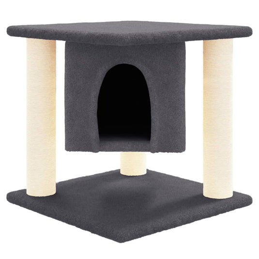 Vidaxl kattenmeubel met sisal krabpalen 37 cm donkergrijs