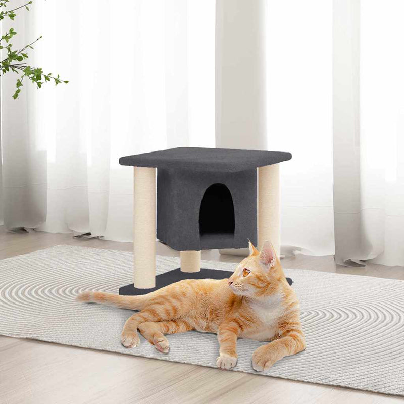 Afbeelding laden in galerijviewer, Vidaxl kattenmeubel met sisal krabpalen 37 cm donkergrijs

