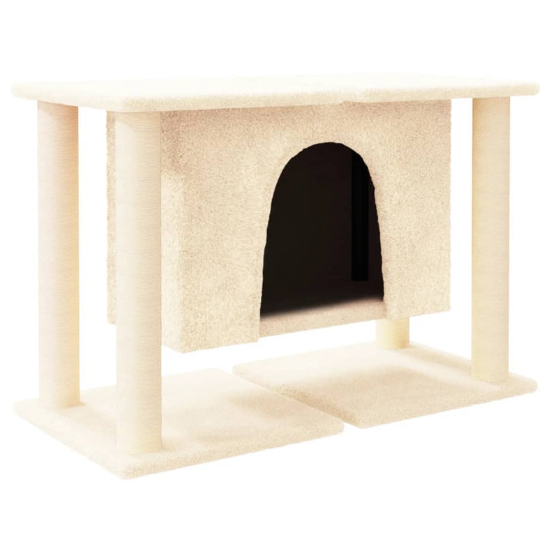 Load image into Gallery viewer, Vidaxl kattenmeubel met sisal krabpalen 50 cm crèmekleurig
