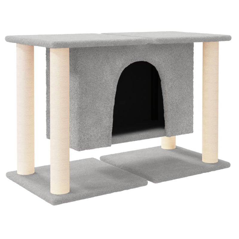 Chargez l'image dans la visionneuse de la galerie, Vidaxl kattenmeubel met sisal krabpalen 50 cm lichtgrijs
