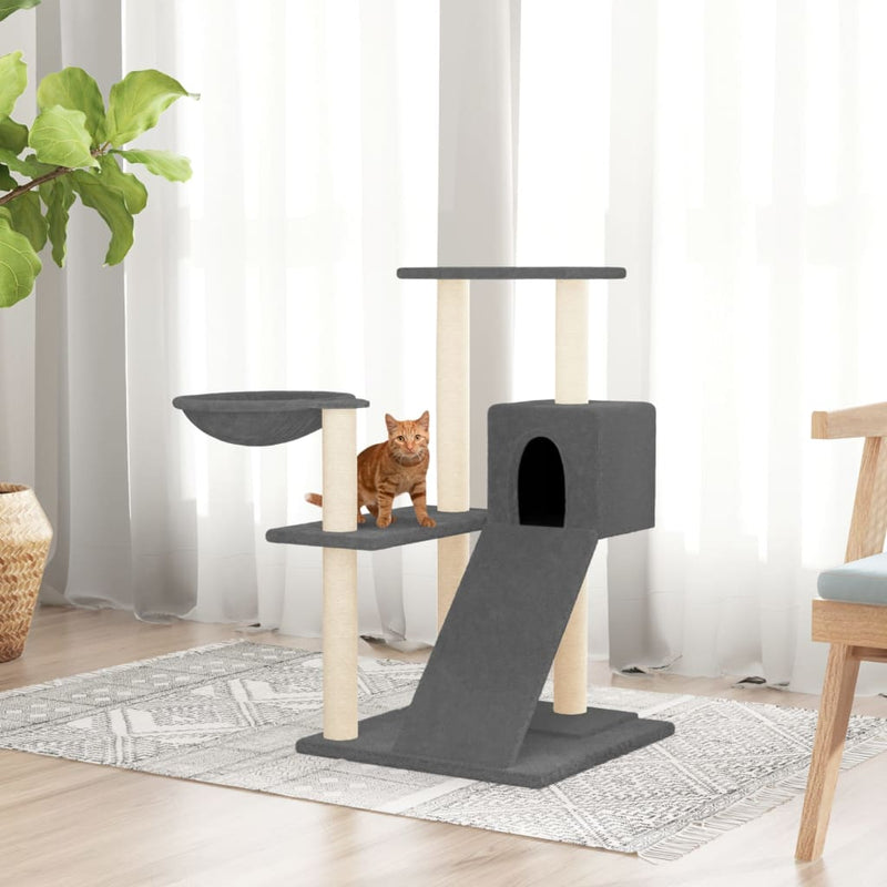 Load image into Gallery viewer, Vidaxl kattenmeubel met sisal krabpalen 82 cm donkergrijs
