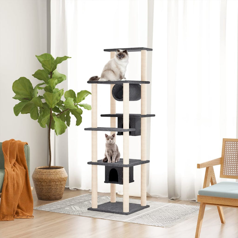 Load image into Gallery viewer, Vidaxl kattenmeubel met sisal krabpalen 169 cm donkergrijs
