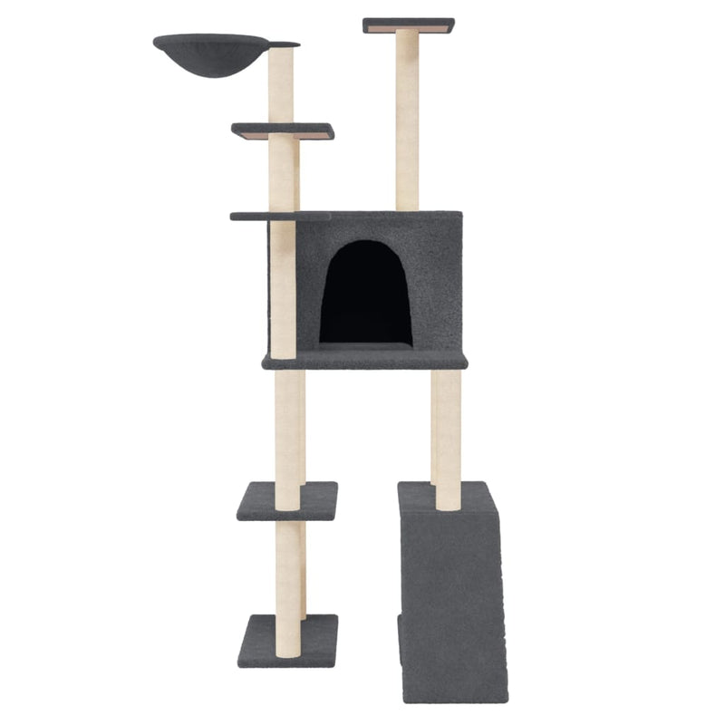 Load image into Gallery viewer, Vidaxl kattenmeubel met sisal krabpalen 166 cm donkergrijs
