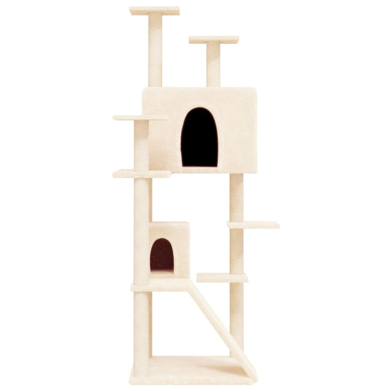 Afbeelding laden in galerijviewer, Vidaxl kattenmeubel met sisal krabpalen 153 cm crèmekleurig
