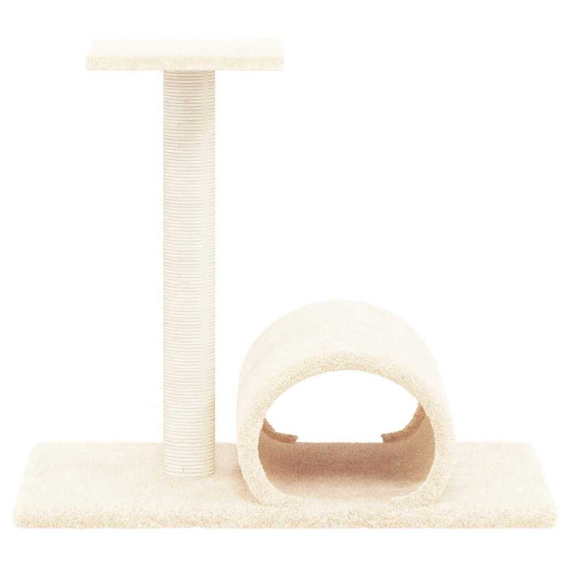 Afbeelding laden in galerijviewer, Vidaxl kattenmeubel met tunnel 60x34,5x50 cm crèmekleurig
