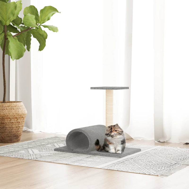Load image into Gallery viewer, Vidaxl kattenmeubel met tunnel 60x34,5x50 cm lichtgrijs
