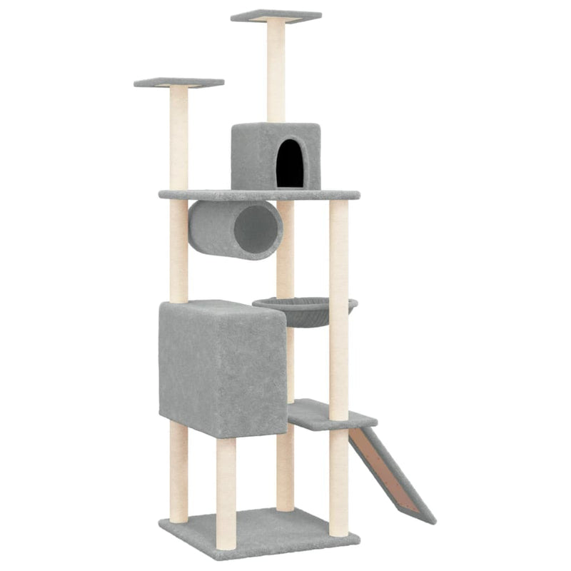 Load image into Gallery viewer, Vidaxl kattenmeubel met sisal krabpalen 168 cm lichtgrijs
