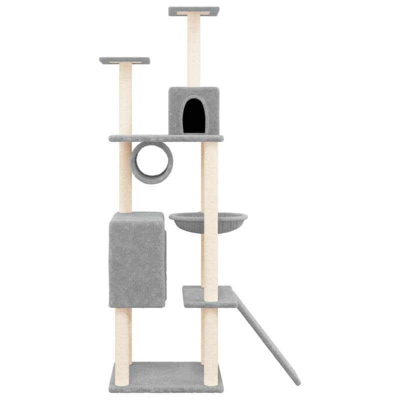 Load image into Gallery viewer, Vidaxl kattenmeubel met sisal krabpalen 168 cm lichtgrijs
