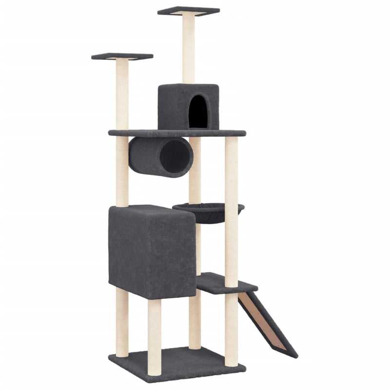 Load image into Gallery viewer, Vidaxl kattenmeubel met sisal krabpalen 168 cm donkergrijs
