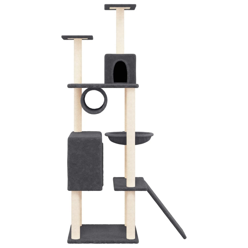 Load image into Gallery viewer, Vidaxl kattenmeubel met sisal krabpalen 168 cm donkergrijs
