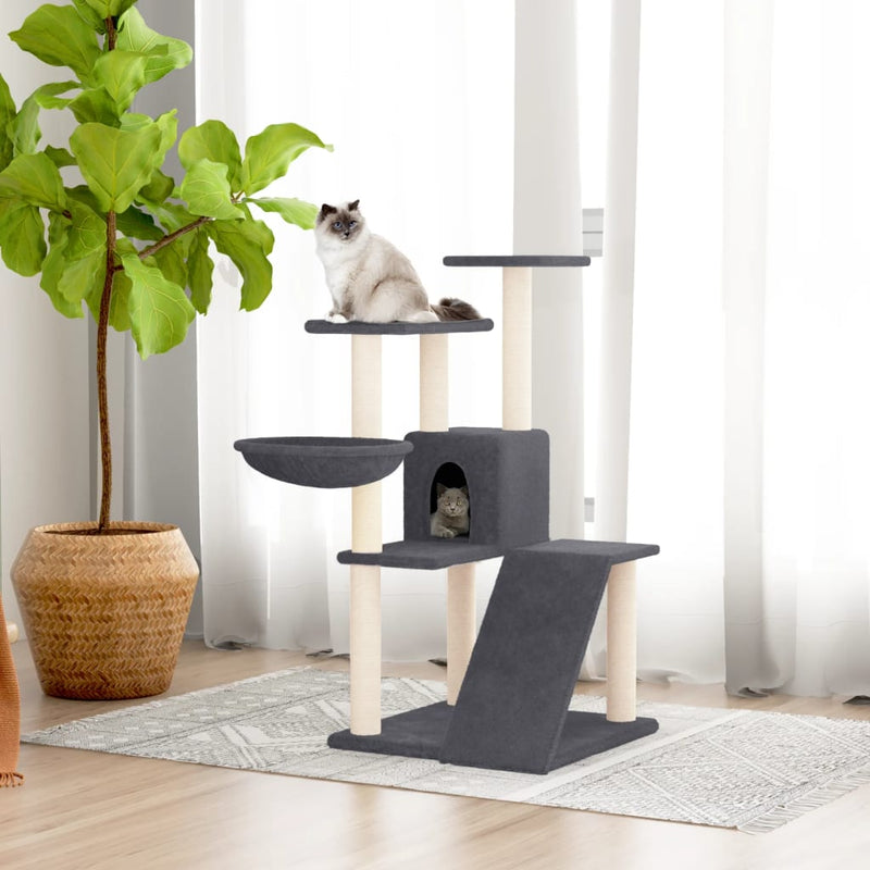 Load image into Gallery viewer, Vidaxl kattenmeubel met sisal krabpalen 94 cm donkergrijs
