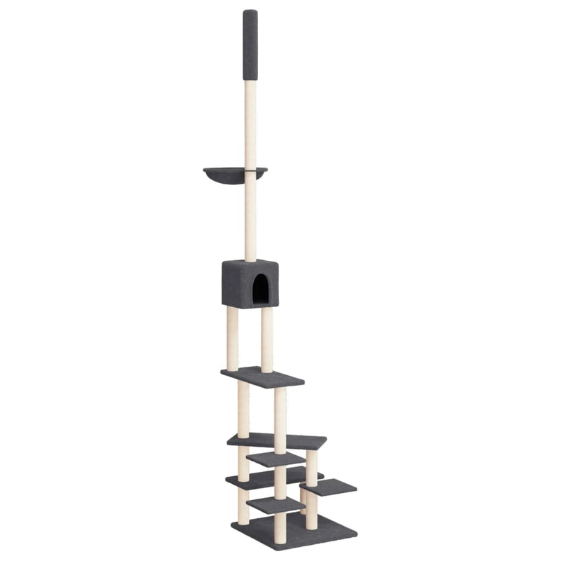 Load image into Gallery viewer, Vidaxl kattenmeubel vloer tot plafond 268,5-294,5 cm donkergrijs
