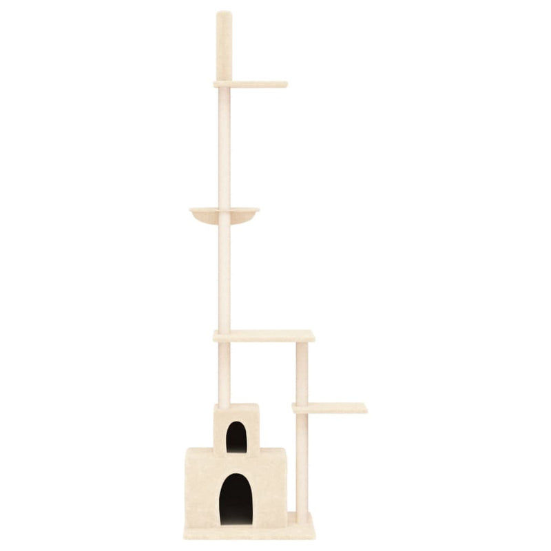 Load image into Gallery viewer, Vidaxl kattenmeubel vloer tot plafond 250,5-276,5 cm crèmekleurig
