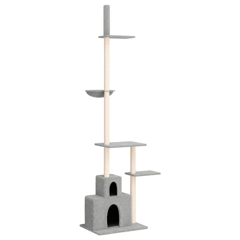 Load image into Gallery viewer, Vidaxl kattenmeubel vloer tot plafond 250,5-276,5 cm lichtgrijs
