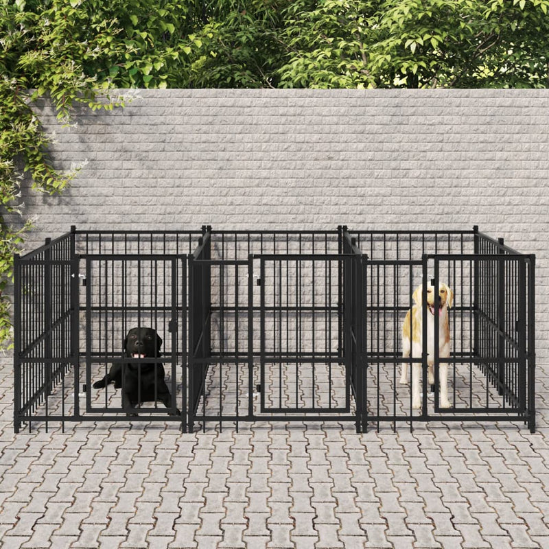 Load image into Gallery viewer, VidaXL Hondenkennel voor buiten 5,63 m² staal
