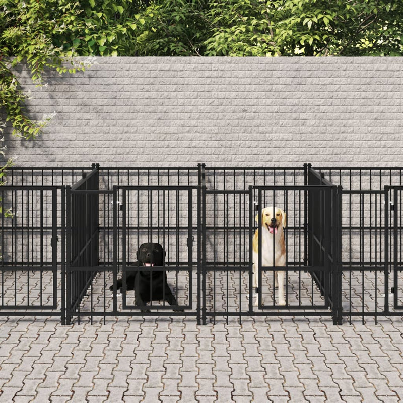 Load image into Gallery viewer, VidaXL Hondenkenne 9,38 m² staal
