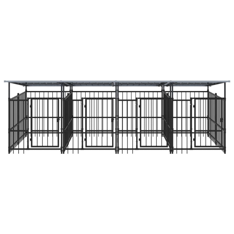 Load image into Gallery viewer, VidaXL Hondenkennel met dak 7,51 m² staal
