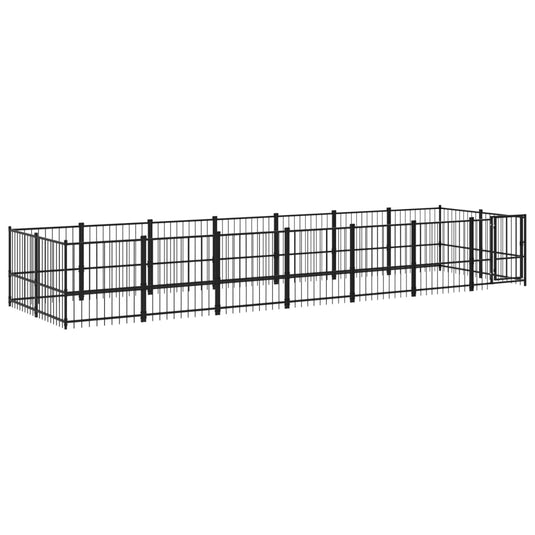 VidaXL Hondenkennel voor buiten 13,14 m² staal