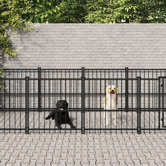 VidaXL Hondenkennel voor buiten 13,14 m² staal