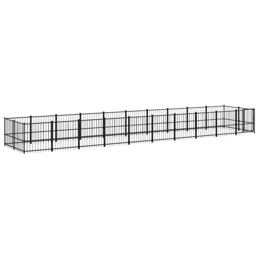 VidaXL Hondenkennel voor buiten 18,77 m² staal