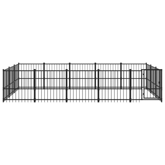 VidaXL Hondenkennel voor buiten 14,11 m² staal