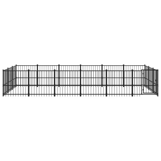 VidaXL Hondenkennel voor buiten 16,94 m² staal
