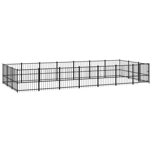 VidaXL Hondenkennel voor buiten 19,76 m² staal