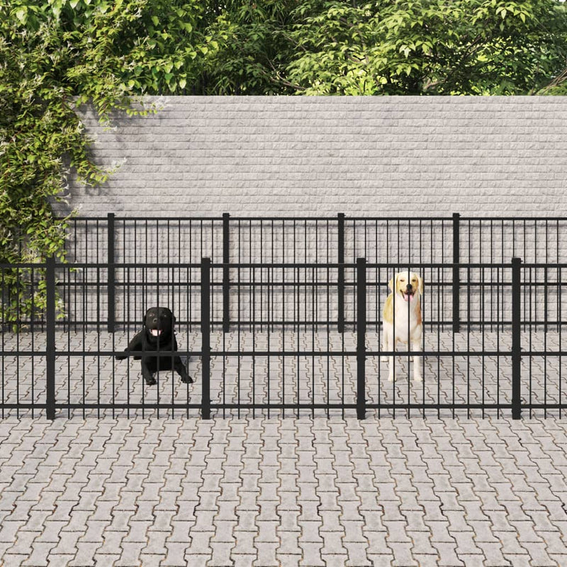 Load image into Gallery viewer, VidaXL Hondenkennel voor buiten 25,4 m² staal
