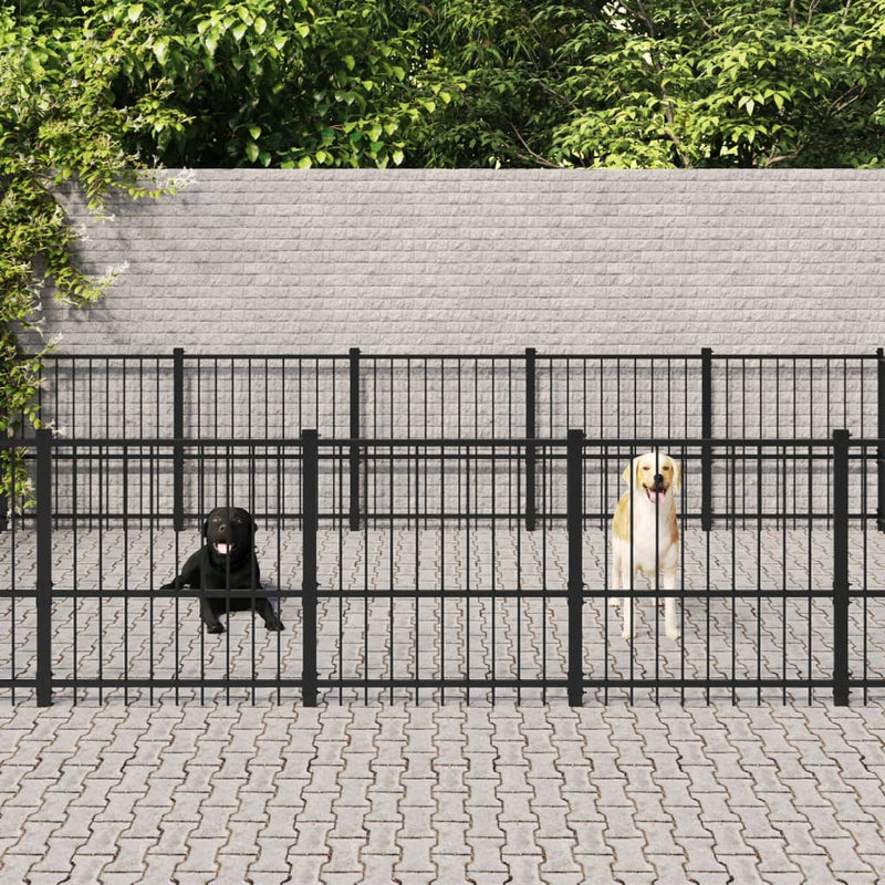 Load image into Gallery viewer, VidaXL Hondenkennel voor buiten 33,87 m² staal
