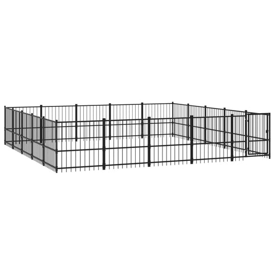 VidaXL Hondenkennel voor buiten 23,52 m² staal