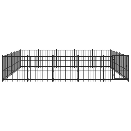 VidaXL Hondenkennel voor buiten 23,52 m² staal