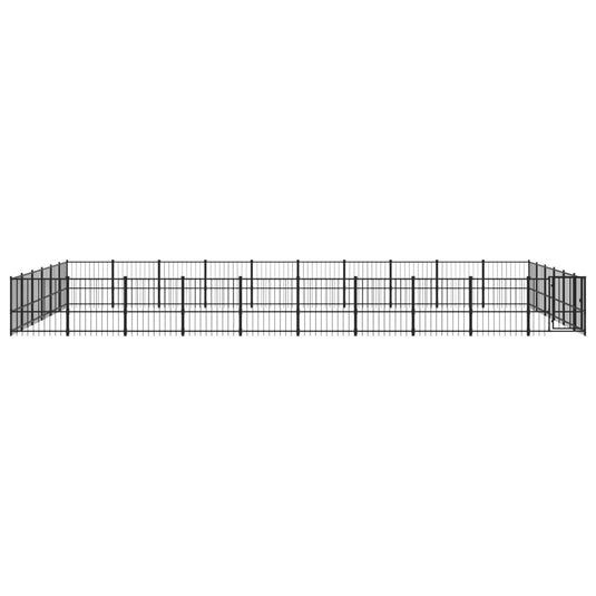 VidaXL Hondenkennel voor buiten 56,45 m² staal