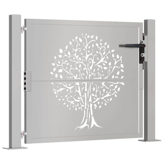 Vidaxl poort 105x80 cm boomontwerp cortenstaal