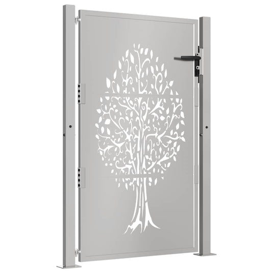 Vidaxl poort 100x125 cm boomontwerp cortenstaal