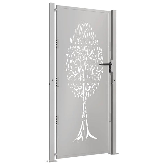 Vidaxl poort 100x200 cm cortenstaal boom ontwerp