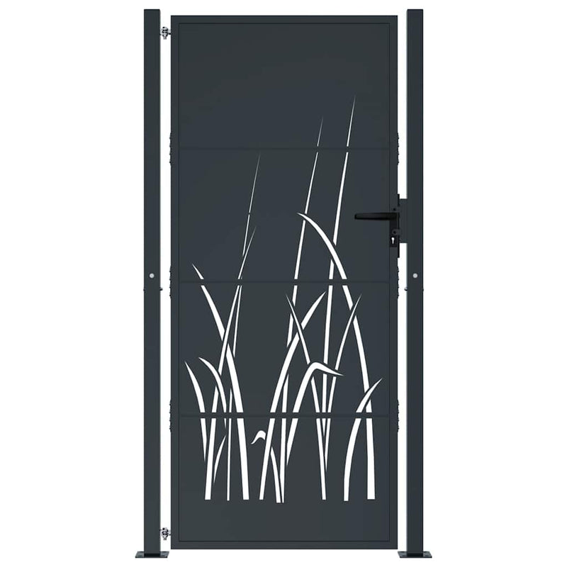 Load image into Gallery viewer, Vidaxl poort 100x175 cm met grasontwerp staal antracietkleurig
