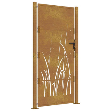 Vidaxl poort grasontwerp 100x175 cm cortenstaal