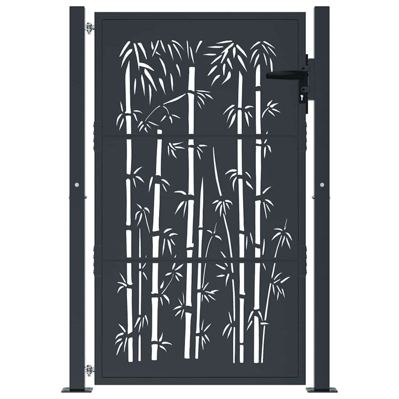 Load image into Gallery viewer, Vidaxl poort met bamboe-ontwerp 100x150 cm staal antracietkleurig
