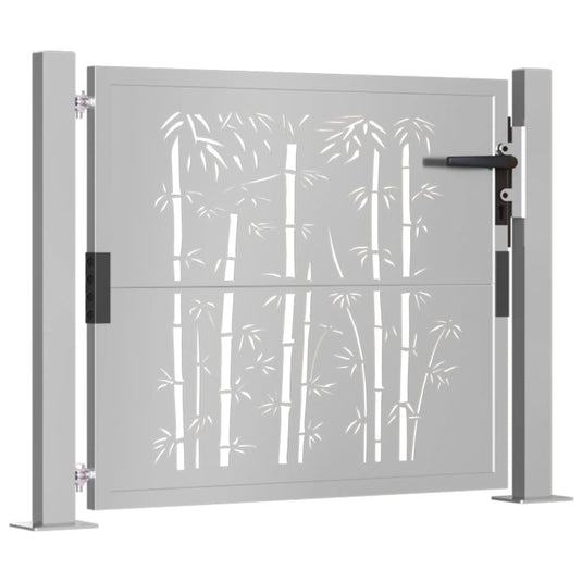 Vidaxl poort met bamboe-ontwerp 105x105 cm cortenstaal