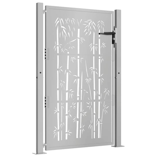 Vidaxl poort met bamboe-ontwerp 100x125 cm cortenstaal
