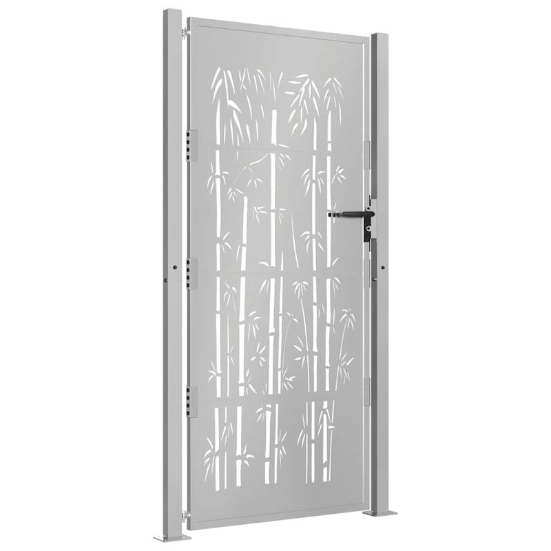 Load image into Gallery viewer, Vidaxl poort met bamboe-ontwerp 100x200 cm cortenstaal
