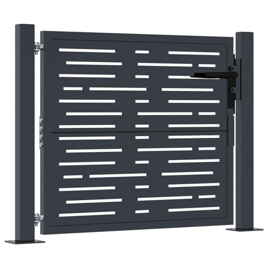 Vidaxl poort 100x75 cm met vierkantontwerp staal antracietkleurig
