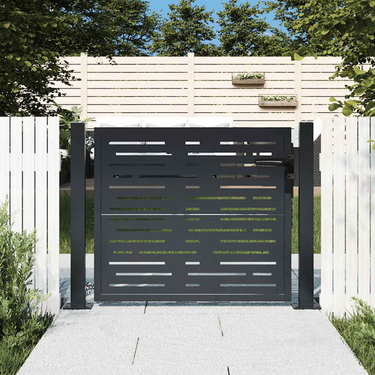 Vidaxl poort 100x75 cm met vierkantontwerp staal antracietkleurig