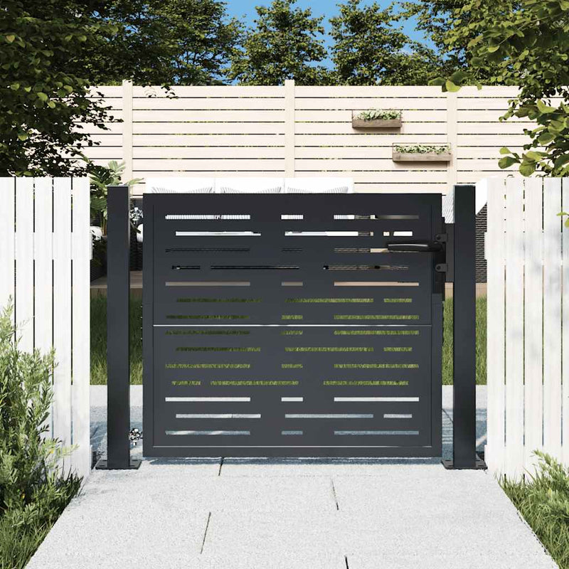 Load image into Gallery viewer, Vidaxl poort 105x80 cm met vierkantontwerp staal antracietkleurig
