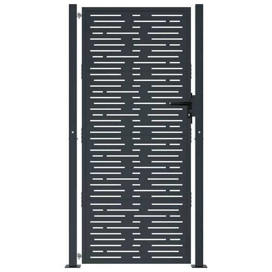 Vidaxl poort 100x175 cm met vierkant staal antracietkleurig