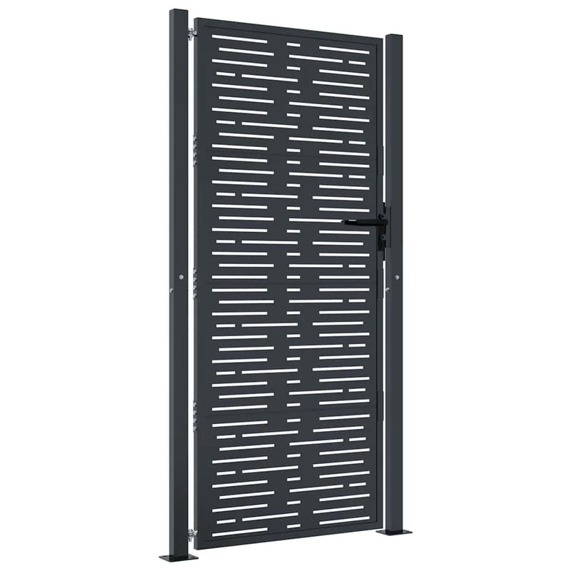 Load image into Gallery viewer, VidaXL Poort 105x205 cm met vierkant staal antracietkleurig
