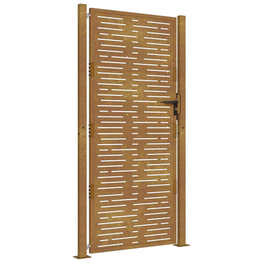Vidaxl poort 100x200 cm vierkant cortenstaal