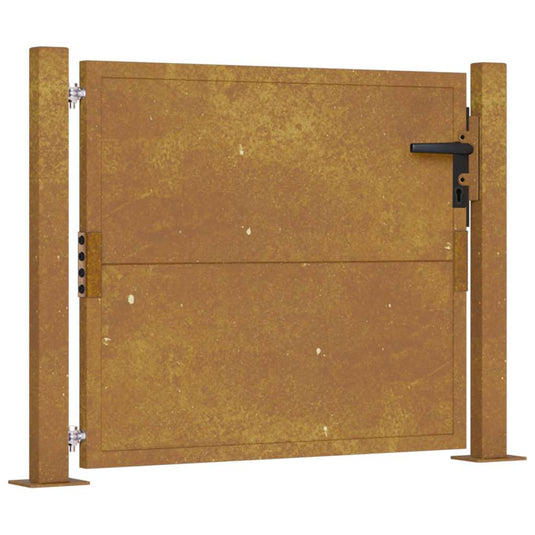 Vidaxl poort 100x100 cm cortenstaal